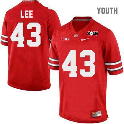 Ohio State Buckeyes Youth Darron Lee #43 Red Authentic Nike 2015 Patch College NCAA Stitched Football Jersey ZW19L53CF